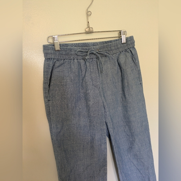 J. Crew Chambray Drawstring Pant Cotton Blue 00 - Picture 2 of 8